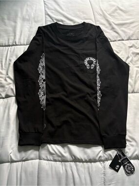 Black Chrome Heart Long Sleeve